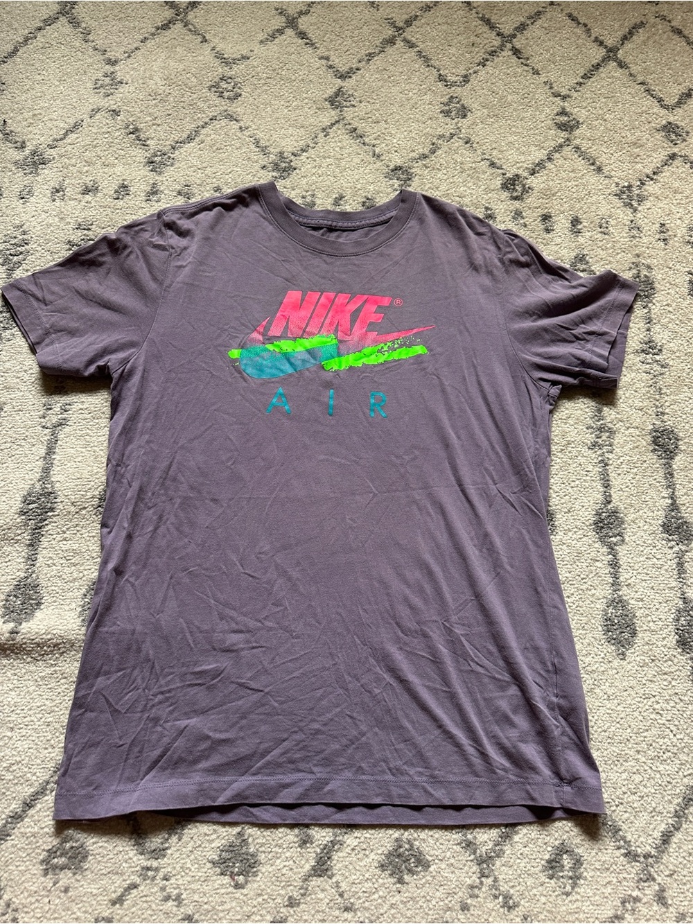 daybreak purple neon nike air DNA Futura shirt vintage logo size medium